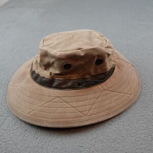 Watership Hat Boonie Fitted Mens Large Brown Waxed Cotton Wide Brim Outdoor